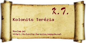 Kolonits Terézia névjegykártya