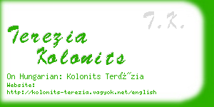 terezia kolonits business card